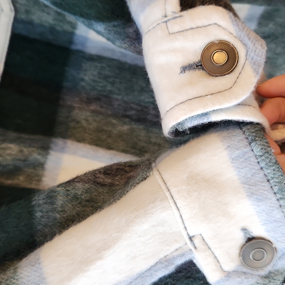 Zara Shacket Button Down Pockets Collar Cozy - image 6